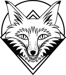 fox icon silhouette vector illustration
