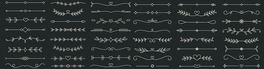 Collection of Decorative Line Dividers and Ornate Borders for Design