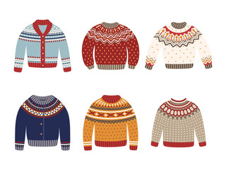 Christmas Knit Sweaters | Colorful Winter Fashion Vector