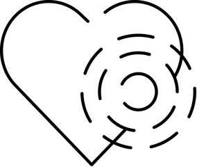 Heart icon radiating ripples of love and emotion