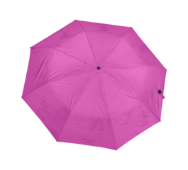 Vibrant Magenta Pink Umbrella Canopy From Above, Bold Solid Color Eight Panel Design With Subtle Raindrop Sheen Bringing Playful Fashion Forward Energy To Practical Everyday Rain Protection

