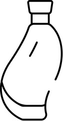 Hip flask line art icon for beverage travel