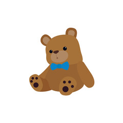 teddy bear toy gift cute soft plushie emoji symbol sign icon vector illustration isolated flat