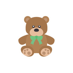 teddy bear toy gift cute soft plushie emoji symbol sign icon vector illustration isolated flat