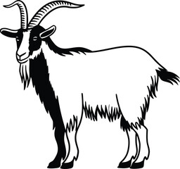 Realistic Goat Icon Outline Vector Illustration
