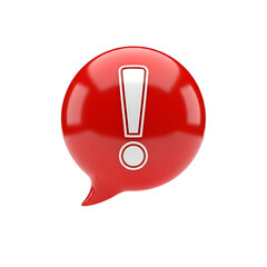 Red exclamation mark in a speech bubble icon