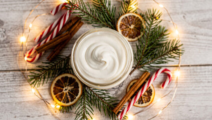 Creamy Holiday Dip with Festive Cookies and Decorations