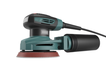 Random orbital sander on transparent background