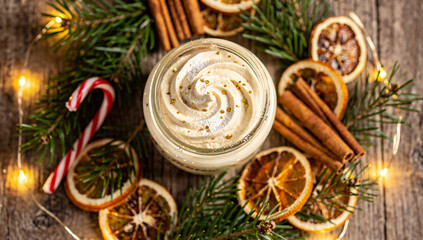 Creamy Holiday Dip with Festive Cookies and Decorations