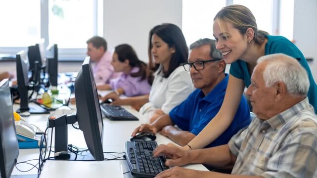 Diverse Group Learning Computers: Education, Assistance, and Technology