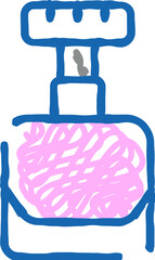 Perfume bottle line icon drawing on white background