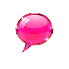 Glossy pink speech bubble icon