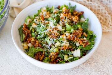 Brussel Sprout Kale Pomegranate Salad