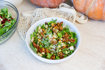 Brussel Sprout Kale Pomegranate Salad
