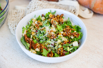 Brussel Sprout Kale Pomegranate Salad