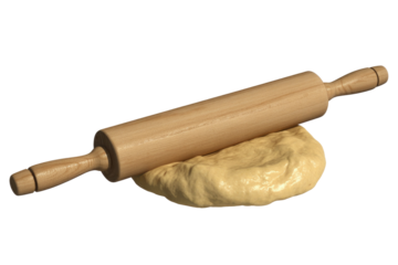 Rolling pin and dough