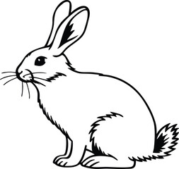 rabbit cartoon silhouette vector illustration
