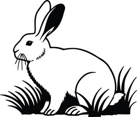 rabbit graphic silhouette vector illustration
