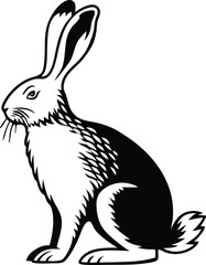 rabbit detailed silhouette vector illustration

