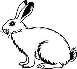 rabbit face icon silhouette vector illustration
