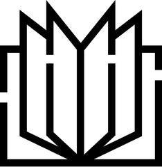 Open book geometric abstract line art logo