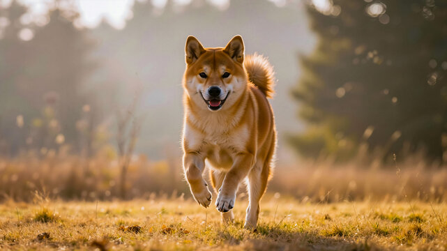 Shiba inu outdoor palying