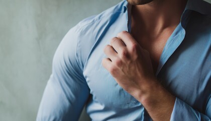 Obraz premium Close-Up Photo Of A Stylish And Dapper Man Adjusting His Shirt Sleeve For A Handsome And Attractive Look.