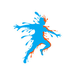 Obraz premium Dynamic Splash Silhouette: A Vibrant Expression of Movement and Energy through Color