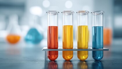 Scientific Research And Development In Healthcare: Medical Laboratory Test Tube For Chemistry And Biology Lab Testing.