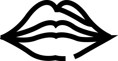 Minimalist line art drawing representing human lips