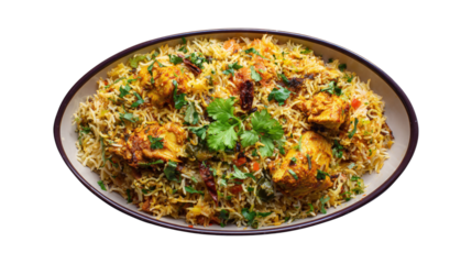 A bowl of food with rice and meat