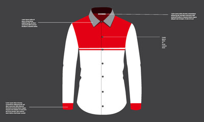 Long-sleeved work shirt design. eps 10