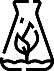 Plant growing in laboratory flask icon