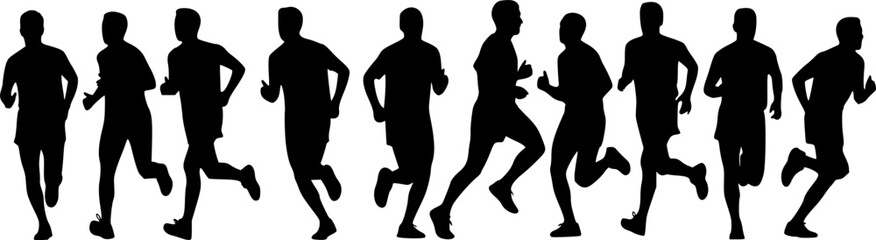 Fototapeta premium vector silhouettes Running men 