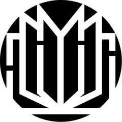 Abstract black and white geometric monogram letter design