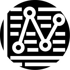 Data analytics and business growth line graph icon