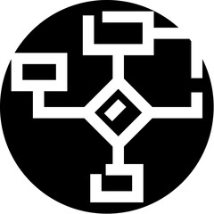 Abstract geometric diagram representing decision making process