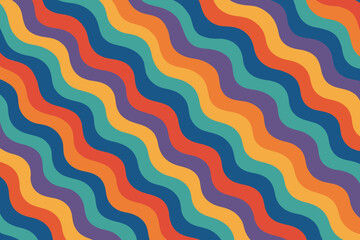 Colorful wavy pattern with multiple shades showing parallel lines in a vibrant design on a textured background