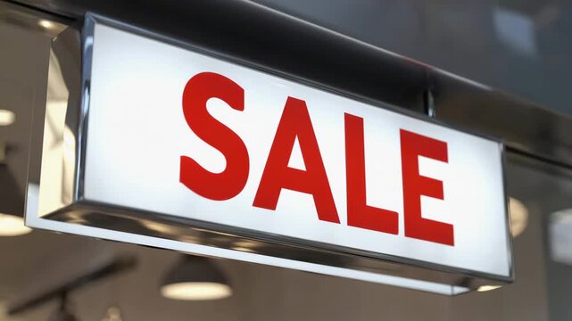 Blinkendes SALE-Schild &ndash; Leuchtreklame Werbeanimation f&uuml;r Rabattaktionen