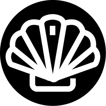 Scallop shell icon logo representing marine symbol