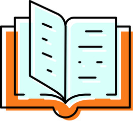Open book icon representing education and reading
