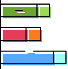 Fototapeta premium Gantt chart visualizing project management tasks timeline
