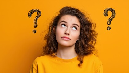 Pondering Woman Searching For Answers, Appears Perplexed And Contemplative, Contemplating, Speculating, And Second-Guessing Her Thoughts.