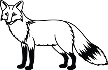 fox outline silhouette vector illustration
