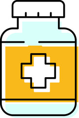 Obraz premium Medicine bottle icon for healthcare and treatment concepts