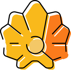 Oyster shell opening showing precious pearl inside