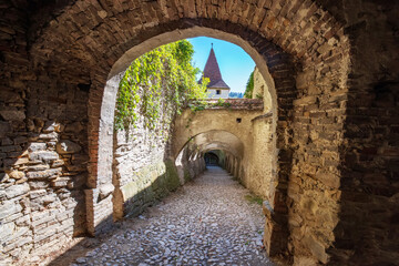 Archway gate at the Lutheran fortified church in Biertan, Sibiu County, Transylvania, Romania. UNESCO World Heritage Site