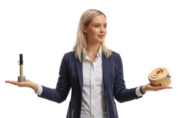 Woman Holding 3D Printed Parts