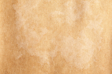 Old rustic brown distressed parchment paper texture with white stains
