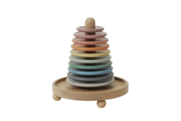 Wooden Stacking Rings Toy Isolated